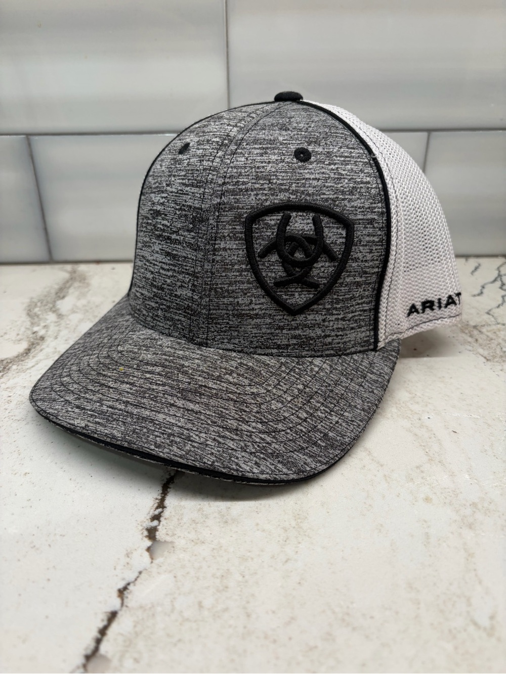 Ariat Heather Gray Front with White Mesh Back Logo Cap